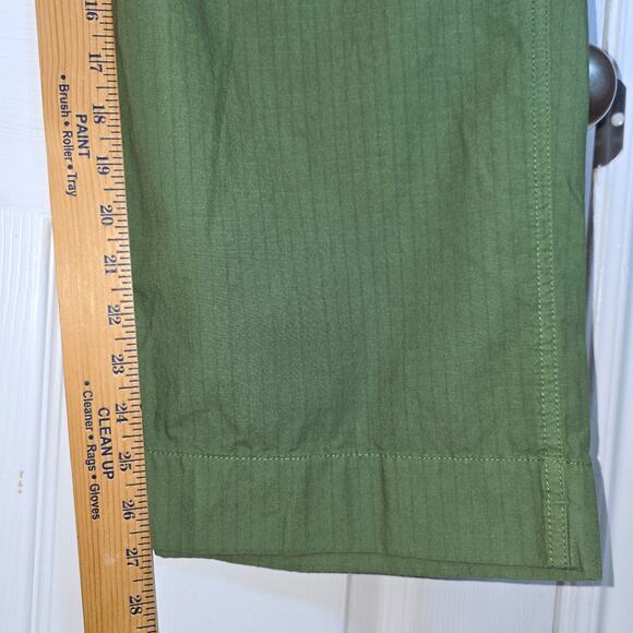 J. Crew Cargo Pants Ripstop Cotton Sz 31 12 Green Straight Leg Crop High Rise - Picture 13 of 15